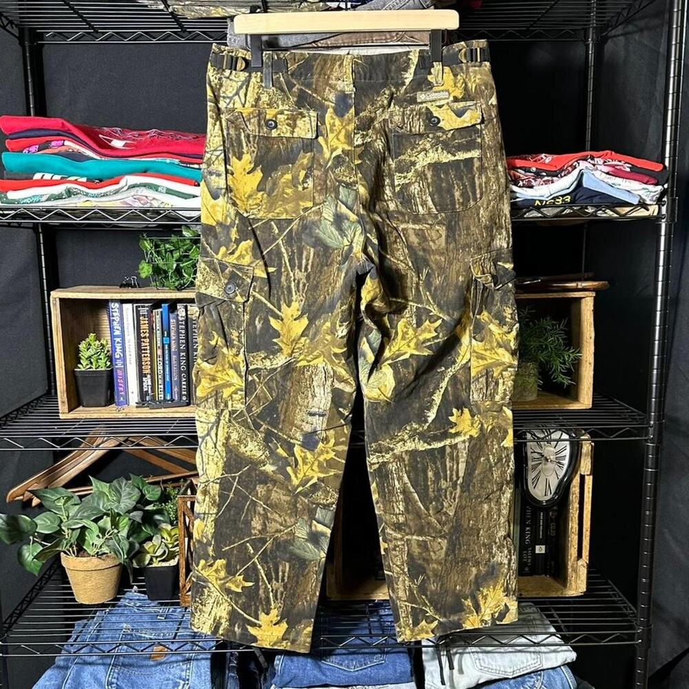 Columbia Camouflage Cargo Pants Brown and Tan Outdoors Baggy Camo Cargos 34"